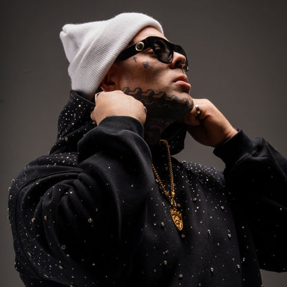 VYBES Rhinestone Galaxy Hoodie