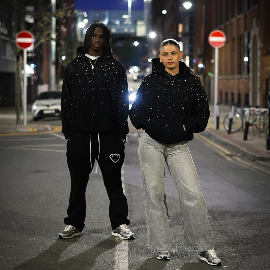 VYBES Rhinestone Galaxy Hoodie