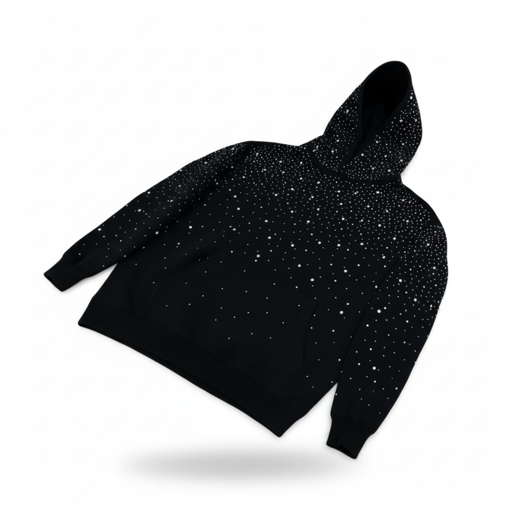 VYBES Rhinestone Galaxy Hoodie